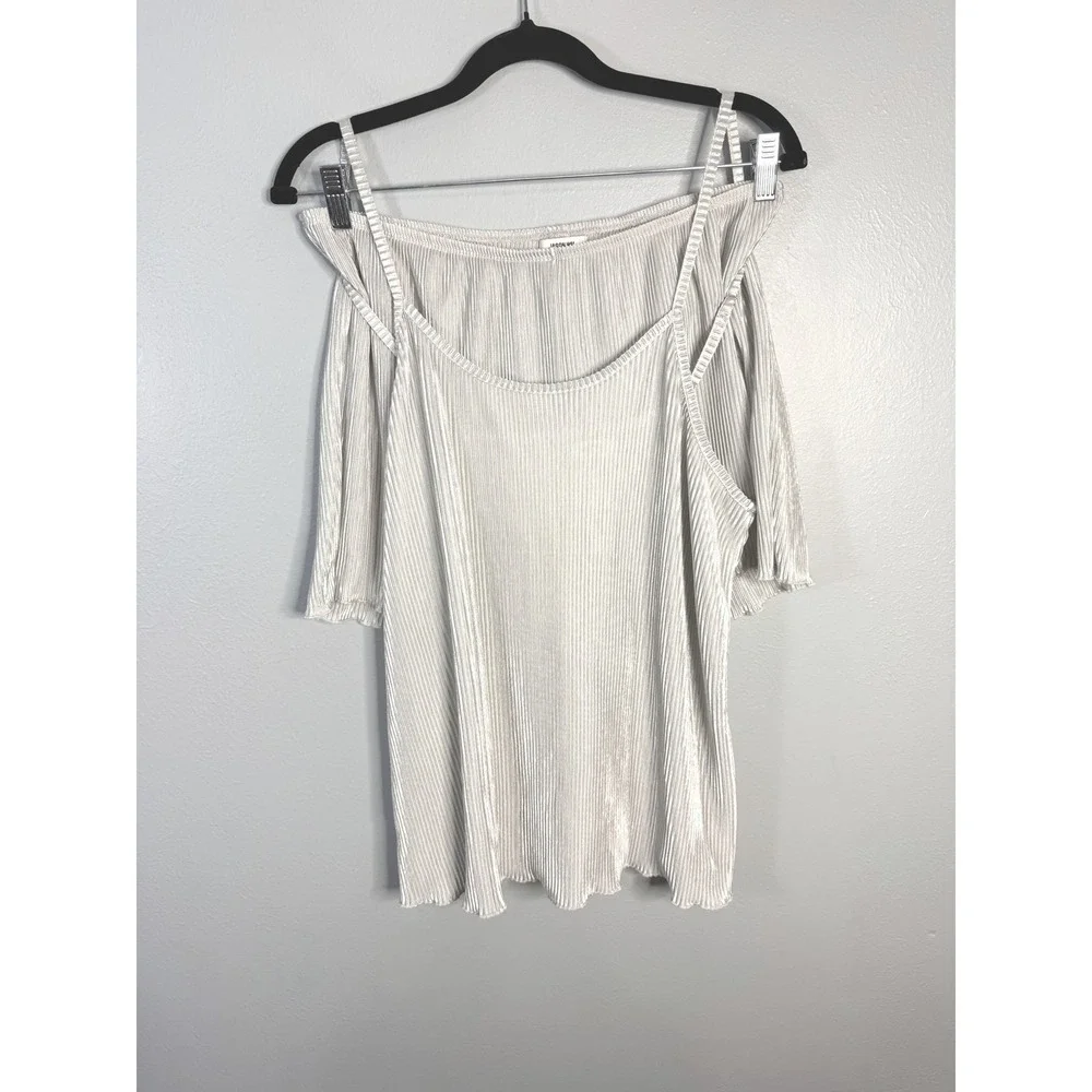 Jason Wu Womens XL Silver Pleated Pajama‎ Set Camisole and Shorts Loungewear